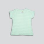 Girls Striped Round Neck Cotton T-shirt