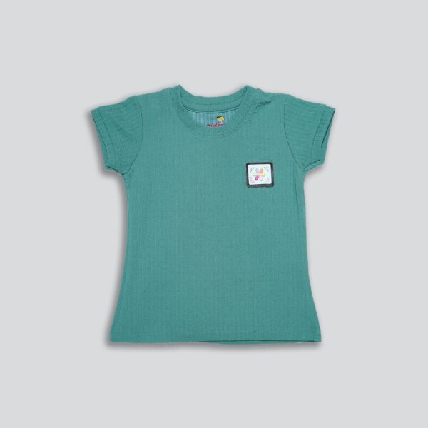 Girls Solid Round Neck Cotton T-shirt