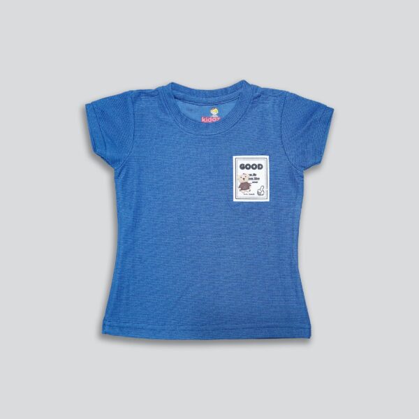 Girls Typography Printed Round Neck Cotton T-shirt