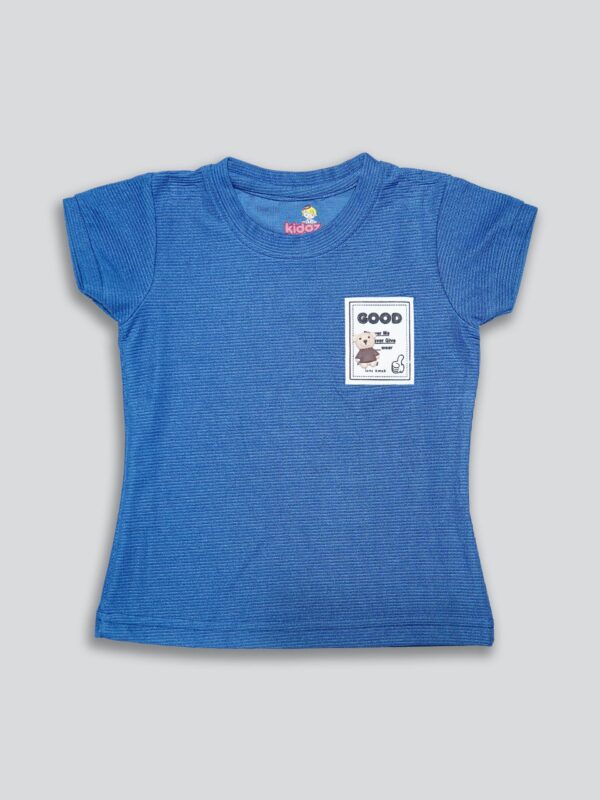 Girls Typography Printed Round Neck Cotton T-shirt
