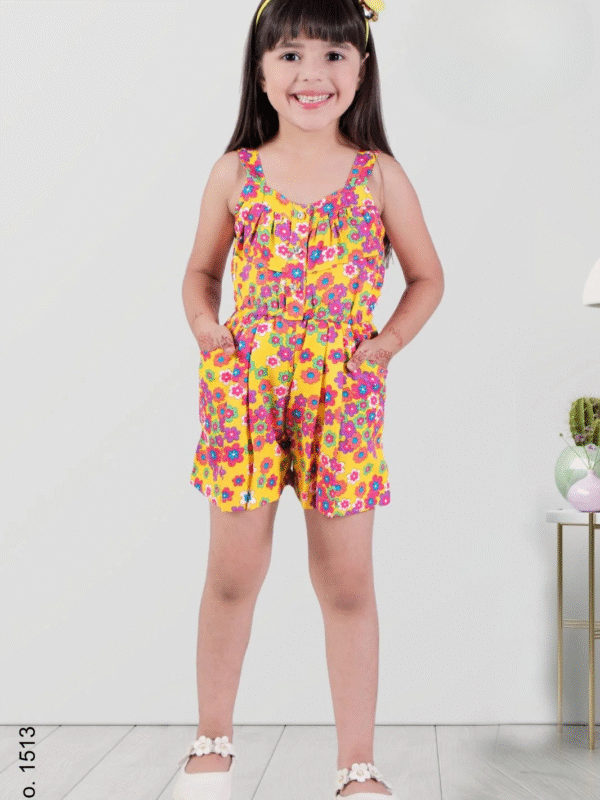 Girls Printed Basic Jumpsuit