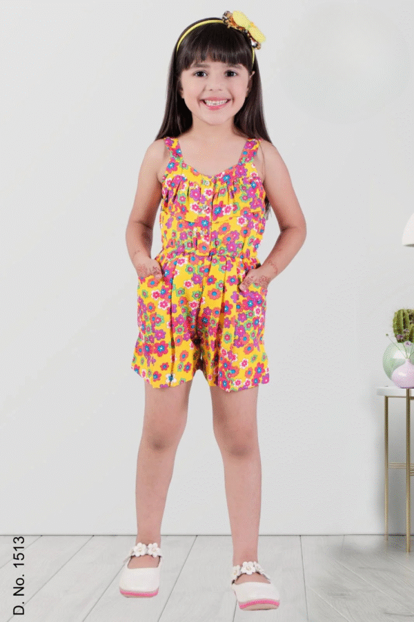 Girls Printed Basic Jumpsuit