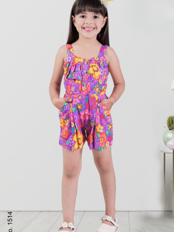 Girls Printed Basic Jumpsuit