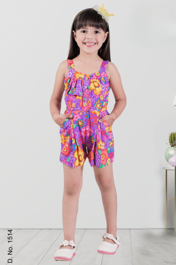 Girls Printed Basic Jumpsuit