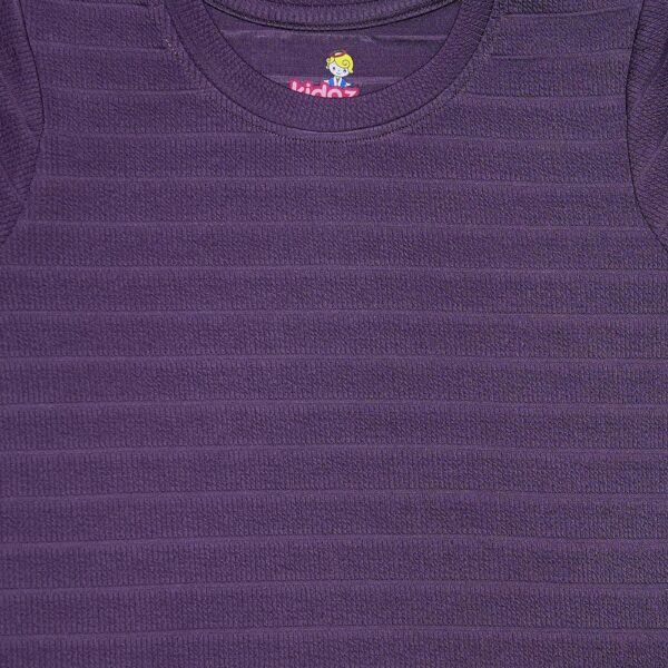 Girls Solid Round Neck Cotton Slim Fit T-shirt